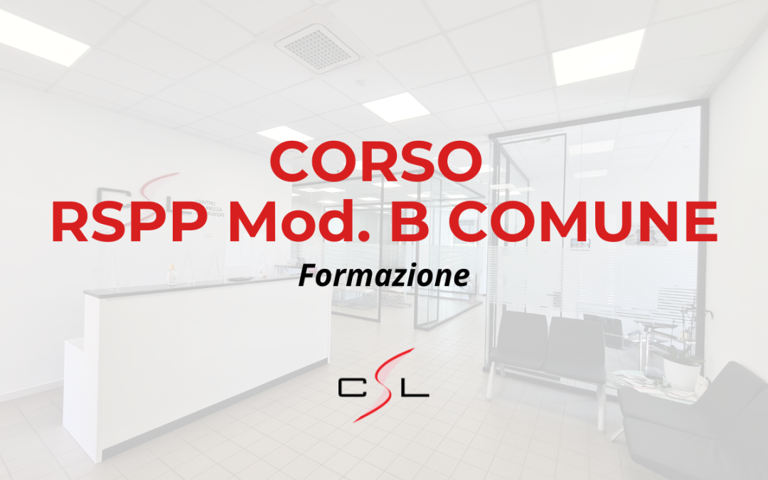 Corso di formazione per RSPP/ASPP Modulo B comune