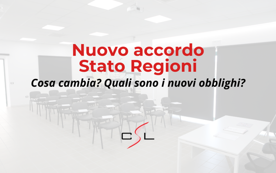 Il nuovo Accordo Stato-Regioni sulla formazione: le principali novità