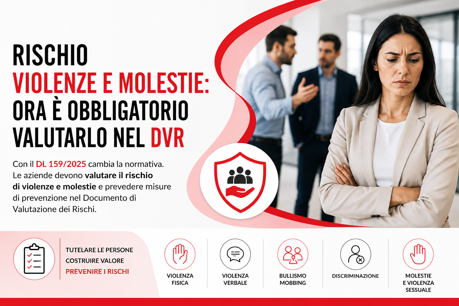 Rischio violenze e molestie nel DVR: cosa cambia con il DL 159/2025